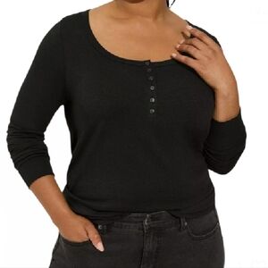 Torrid Pullover Top Women's Size 4 Black Slub Jersey Super Soft